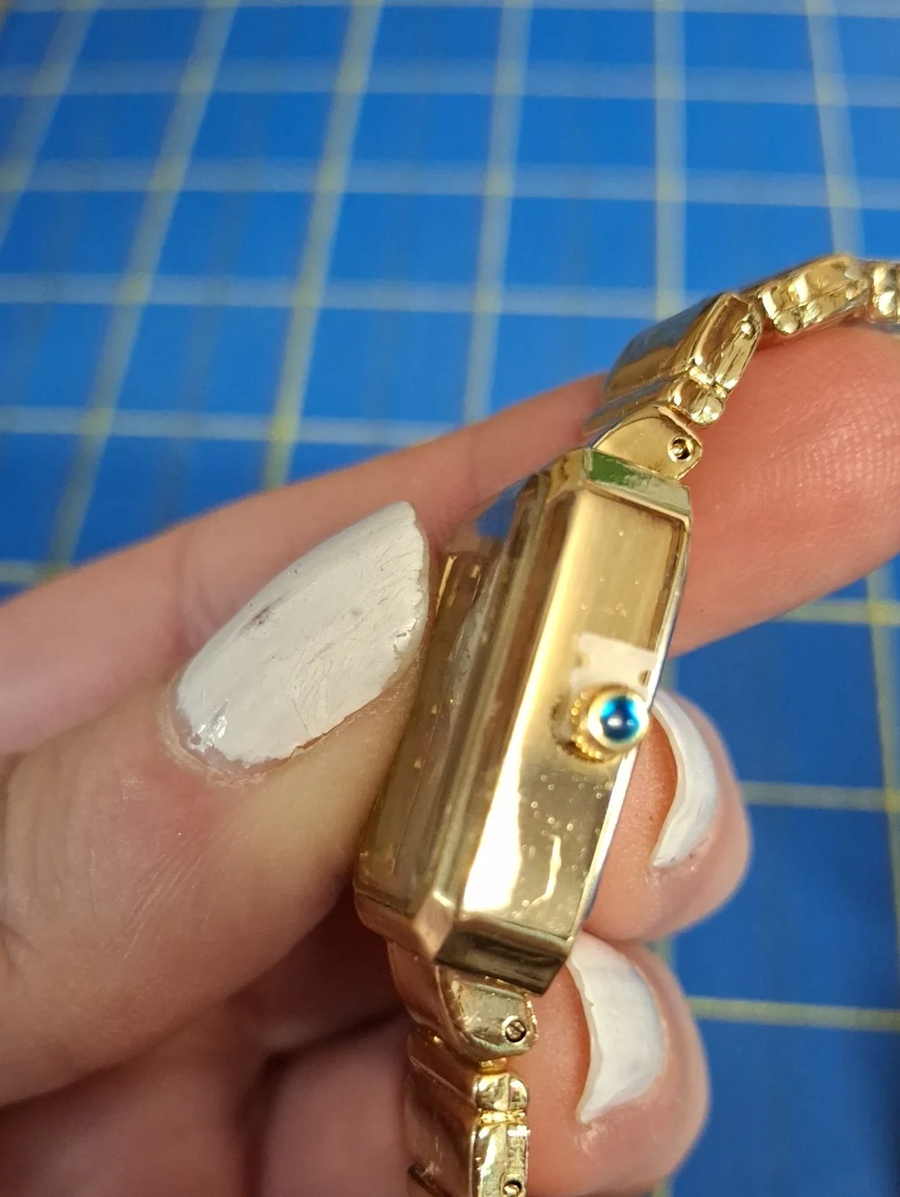 Ximili Gold-Tone Bracelet Watch with Mint Green Dial New